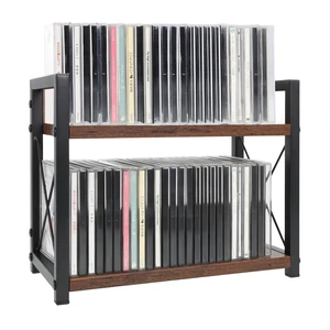 2-Tier CD Holder CD Storage Shelf for Display Countertop Wooden CD Rack with Display Top Shelf Organizer for Home Office Living Room Kitchen, Music Enthusiasts, Holds up to 42 Standard Cases 2-Tier CD Holder CD Storage Shelf for Display Countertop Wooden CD Rack with Display Top Shelf Organizer for Home Office Living Room Kitchen, Music Enthusiasts, Holds up to 42 Standard Cases