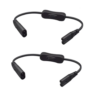 2PCS 0.3m IEC C8 Male to C7 Female with Switch Power Cord PVC outer sheath, space-saving design, tidy wiring for TV monitor game console 2PCS 0.3m IEC C8 Male to C7 Female with Switch Power Cord PVC outer sheath, space-saving design, tidy wiring for TV monitor game console