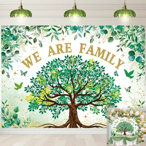 We are Family Banner Backdrop 7x5FT Green Gold Eucalyptus Leaves Family Reunion Photography Background Welcome to Our Family Members Gathering Party Decorations Photo Props We are Family Banner Backdrop 7x5FT Green Gold Eucalyptus Leaves Family Reunion Photography Background Welcome to Our Family Members Gathering Party Decorations Photo Props