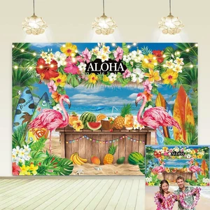 Hawaiian Aloha Luau Backdrop Summer Tropical Beach Flowers Palm Flamingo Surfboard Photography Background Adult Kids Baby Shower Birthday Party Decorations Banner Photo Booth Props (8x6FT) Hawaiian Aloha Luau Backdrop Summer Tropical Beach Flowers Palm Flamingo Surfboard Photography Background Adult Kids Baby Shower Birthday Party Decorations Banner Photo Booth Props (8x6FT)