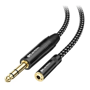 6.35mm to 3.5mm Headphone Adapter, 10ft 1/4 Male to 1/8 Female, 3.5mm to 1/4 Adapter, Amp to Headphone Converter, Black 6.35mm to 3.5mm Headphone Adapter, 10ft 1/4 Male to 1/8 Female, 3.5mm to 1/4 Adapter, Amp to Headphone Converter, Black