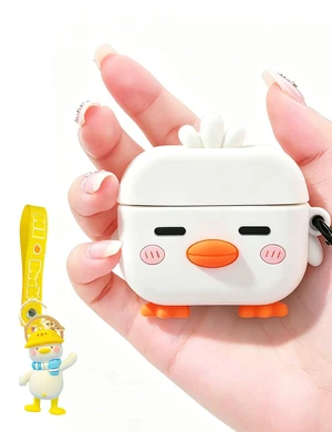 Cute White Duck Case for AirPods 3rd, 3D Kawaii Cover With Keychain, Shockproof Silicone Protection, Cartoon Animal Design for Travel, School, Girls, Kids & Teens Cute White Duck Case for AirPods 3rd, 3D Kawaii Cover With Keychain, Shockproof Silicone Protection, Cartoon Animal Design for Travel, School, Girls, Kids & Teens