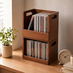 2 Set Wooden DVD Storage Box Small Spaces Friendly, Desktop DVD Organizer Holds up to 26 Cases, Compact Media Storage Shelf with Carrying Handle 2 Set Wooden DVD Storage Box Small Spaces Friendly, Desktop DVD Organizer Holds up to 26 Cases, Compact Media Storage Shelf with Carrying Handle