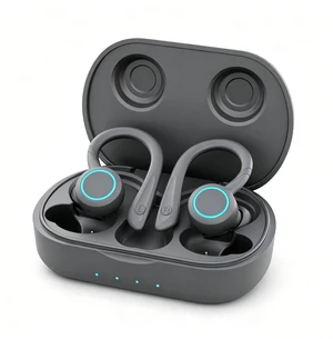 Bluetooth Sports Earbuds Grey IPX7 Waterproof, Over Ear Hook Bluetooth Sports Earbuds Grey IPX7 Waterproof, Over Ear Hook