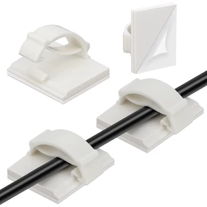 Adhesive Cable Clip, 100 PCS Small White Ideal Cords Organizer Clamps Self Sticky Wire Holder Cord Management for Hanging Tidying Wires for PC Desk Car Wall Office Home Outdoors Adhesive Cable Clip, 100 PCS Small White Ideal Cords Organizer Clamps Self Sticky Wire Holder Cord Management for Hanging Tidying Wires for PC Desk Car Wall Office Home Outdoors