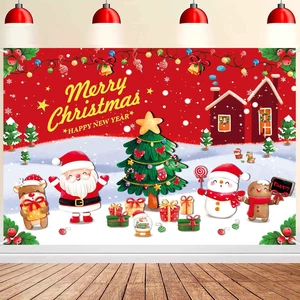 7x5ft Merry Christmas Backdrop Banner Santa Christmas Party Decorations Red White Snow Xmas Tree Holiday Party Photography Background New Years Wall Decor Photo Props for Kids 7x5ft Merry Christmas Backdrop Banner Santa Christmas Party Decorations Red White Snow Xmas Tree Holiday Party Photography Background New Years Wall Decor Photo Props for Kids