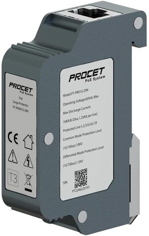 10KV DIN Rail PoE Surge Protector IEEE802.3bt/PoE++ Up to 120W Gigabit PoE 10KV Lightning Suppressor, -40 to 185, Industrial Zinc Alloy, Gas Discharge Tube 10KV DIN Rail PoE Surge Protector IEEE802.3bt/PoE++ Up to 120W Gigabit PoE 10KV Lightning Suppressor, -40 to 185, Industrial Zinc Alloy, Gas Discharge Tube
