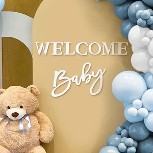Welcome Baby Sign for Baby Shower Backdrop White Felt Letter Gender Reveal Sign for Boy Girl 1st Birthday Party Arch Decor Wall Photo Prop Welcome Baby Sign for Baby Shower Backdrop White Felt Letter Gender Reveal Sign for Boy Girl 1st Birthday Party Arch Decor Wall Photo Prop