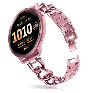 22mm Band for Garmin Venu 4/3 45mm, Women's Metal (Pink) Women's Metal Skeleton Chain Link Replacement Strap for Garmin Venu 4/3 45mm/Forerunner 570 47mm/265/255/Vívoactive 4 22mm Band for Garmin Venu 4/3 45mm, Women's Metal (Pink) Women's Metal Skeleton Chain Link Replacement Strap for Garmin Venu 4/3 45mm/Forerunner 570 47mm/265/255/Vívoactive 4