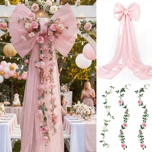 Giant Bow Long Ribbons Wedding Backdrop,32 x 20 x 67inches,Pink Tulle Bow for Bridal Shower Arch Wall, Baby Shower Birthday Party Room Decoration, Reusable Seasonal Home Backdrop Decor Giant Bow Long Ribbons Wedding Backdrop,32 x 20 x 67inches,Pink Tulle Bow for Bridal Shower Arch Wall, Baby Shower Birthday Party Room Decoration, Reusable Seasonal Home Backdrop Decor