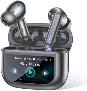 Wireless Earbuds, Bluetooth 5.3 Headphones Bass Stereo, Active Noise Cancelling with Touchscreen Charging Case, AI Clear Calls, 40H Playtime for Sports & Working, for iPhone/Android - Ebony Black Wireless Earbuds, Bluetooth 5.3 Headphones Bass Stereo, Active Noise Cancelling with Touchscreen Charging Case, AI Clear Calls, 40H Playtime for Sports & Working, for iPhone/Android - Ebony Black