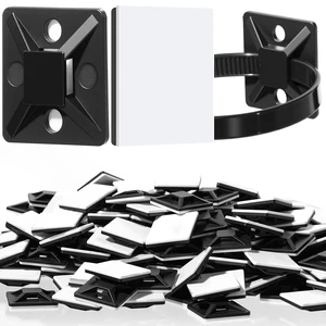 1000 Pcs 3/4 Inch Black Self Adhesive Cable Zip Tie Mounts Wires Zip Tie Mounting Base Holders Management Anchors Organizer Holders for Indoor & Outdoor Cable Organization (Black) 1000 Pcs 3/4 Inch Black Self Adhesive Cable Zip Tie Mounts Wires Zip Tie Mounting Base Holders Management Anchors Organizer Holders for Indoor & Outdoor Cable Organization (Black)