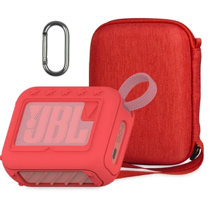Protective Case for JBL Go 4 Portable Bluetooth Speaker Accessories Hard Carrier and Silicone Cover for Go 4 Speaker, Shockproof Anti-Scratch Cases with Carabiner (Red Cases) Protective Case for JBL Go 4 Portable Bluetooth Speaker Accessories Hard Carrier and Silicone Cover for Go 4 Speaker, Shockproof Anti-Scratch Cases with Carabiner (Red Cases)