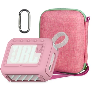 Protective Case for JBL Go 4 Portable Bluetooth Speaker Accessories Hard Carrier and Silicone Cover for Go 4 Speaker, Shockproof Anti-Scratch Cases with Carabiner (Pink Cases) Protective Case for JBL Go 4 Portable Bluetooth Speaker Accessories Hard Carrier and Silicone Cover for Go 4 Speaker, Shockproof Anti-Scratch Cases with Carabiner (Pink Cases)