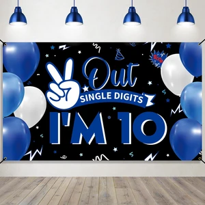 Happy 10th Birthday Backdrop Banner, 10th Birthday Decorations for Boys Girls, Funny Double Digits 10 Years Old Birthday Party Photo Props Background Yard Sign Decor Supplies, Fabric Happy 10th Birthday Backdrop Banner, 10th Birthday Decorations for Boys Girls, Funny Double Digits 10 Years Old Birthday Party Photo Props Background Yard Sign Decor Supplies, Fabric