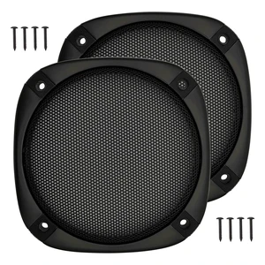 5 Inch Black 2Pcs Square Subwoofer Speaker Grill Covers One Piece ABS Frame Metal Mesh Protector for Audio Speaker DIY 5 Inch Black 2Pcs Square Subwoofer Speaker Grill Covers One Piece ABS Frame Metal Mesh Protector for Audio Speaker DIY