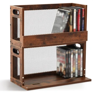 2 Set Retro Metal & Wooden DVD Storage Box,Holds 52 DVDs(26 Each) Movie Holder Rack Tape Display Racks with Magnetic Front Flap and Handles, Organizer Shelf for Video Game Cases, CDs,DVDs 2 Set Retro Metal & Wooden DVD Storage Box,Holds 52 DVDs(26 Each) Movie Holder Rack Tape Display Racks with Magnetic Front Flap and Handles, Organizer Shelf for Video Game Cases, CDs,DVDs