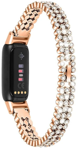 Compatible for Fitbit Luxe Band Bling Women Men Diamond Crystal Stainless Metal Replacement Strap for Luxe Fitness and Wellness Tracker Compatible for Fitbit Luxe Band Bling Women Men Diamond Crystal Stainless Metal Replacement Strap for Luxe Fitness and Wellness Tracker