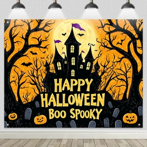 Halloween Backdrop Spooky Graveyard Scene 8x6ft Halloween Party Backdrop with Graveyard for Indoor Outdoor Photo Booth and Wall Decoration Halloween Backdrop Spooky Graveyard Scene 8x6ft Halloween Party Backdrop with Graveyard for Indoor Outdoor Photo Booth and Wall Decoration