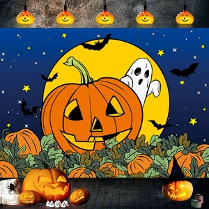 Halloween Pumpkin Field Photography Backdrop 8x6FT Cartoon Starry Sky Night Moon Pumpkin Ghost Background Halloween Baby Shower Birthday Party Decorations Photo Props Halloween Pumpkin Field Photography Backdrop 8x6FT Cartoon Starry Sky Night Moon Pumpkin Ghost Background Halloween Baby Shower Birthday Party Decorations Photo Props