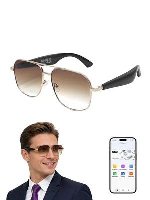 Bluetooth Sunglasses for Men, AI Smart Glasses with Open-Ear Speakers for Music & Calls, Blue Light Blocking UV400 Lenses Lightweight Translation Glasses for Driving, Travel & Work Bluetooth Sunglasses for Men, AI Smart Glasses with Open-Ear Speakers for Music & Calls, Blue Light Blocking UV400 Lenses Lightweight Translation Glasses for Driving, Travel & Work