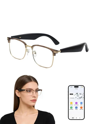 Bluetooth Glasses for Women & Men, AI Smart Glasses with Translation Open-Ear Speaker Blue Light Blocking Lenses Audio with Bluetooth Speakers for Driving, Travel, Work Bluetooth Glasses for Women & Men, AI Smart Glasses with Translation Open-Ear Speaker Blue Light Blocking Lenses Audio with Bluetooth Speakers for Driving, Travel, Work