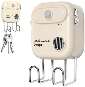 Door Exit Reminder with Key Holder, Recordable Voice Reminder, Motion-Activated, Wall Mount No WiFi No Drilling, Batteries Not Included-for Seniors Forgetful Adults Parents (White) Door Exit Reminder with Key Holder, Recordable Voice Reminder, Motion-Activated, Wall Mount No WiFi No Drilling, Batteries Not Included-for Seniors Forgetful Adults Parents (White)