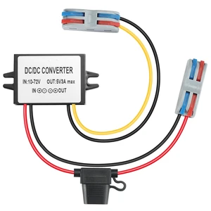 3A 15W DC-DC 10-72V to 5V Step Down Converter Transformer with Fuse 15W 12V 24V 36V 48V 60V to 5V Buck Converter Voltage Reducer Regulator Waterproof Transformer Golf Cart Truck RV Accessories 3A 15W DC-DC 10-72V to 5V Step Down Converter Transformer with Fuse 15W 12V 24V 36V 48V 60V to 5V Buck Converter Voltage Reducer Regulator Waterproof Transformer Golf Cart Truck RV Accessories