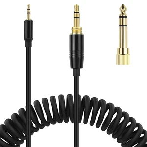 QC45 Coiled Audio Cable,Replacement Audio Cable Cord Compatible with Bose QC45/QC35/QC35 II/NC700 Headphones,2.5mm to 3.5mm(1/8") Extension Wire with 6.35mm(1/4") 6-16ft (Black) QC45 Coiled Audio Cable,Replacement Audio Cable Cord Compatible with Bose QC45/QC35/QC35 II/NC700 Headphones,2.5mm to 3.5mm(1/8") Extension Wire with 6.35mm(1/4") 6-16ft (Black)