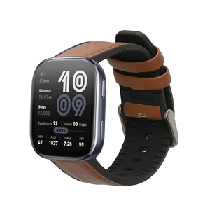 Strap Compatible with 22mm Amazfit Bip 6 / Bip 5 / GTS 3 / Balance 2 Strap - Silicone and Leather Sport Wristband Strap Compatible with 22mm Amazfit Bip 6 / Bip 5 / GTS 3 / Balance 2 Strap - Silicone and Leather Sport Wristband