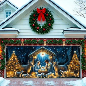 16X7FT Christmas Nativity Scene Garage Door Decorations Cover Xmas New Year Manger Religious Jesus Christian Party Decor Garage Door Buddy for Outdoor Indoor Wall Window Yard 16X7FT Christmas Nativity Scene Garage Door Decorations Cover Xmas New Year Manger Religious Jesus Christian Party Decor Garage Door Buddy for Outdoor Indoor Wall Window Yard