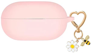 for Beats Solo Buds Case Cover with Cute Bee Daisy Flower Charm Keychain,Soft Silicone Skin Cover Shockproof Protective Case Accessories for Beats Solo Charging Case for Women Men Pink for Beats Solo Buds Case Cover with Cute Bee Daisy Flower Charm Keychain,Soft Silicone Skin Cover Shockproof Protective Case Accessories for Beats Solo Charging Case for Women Men Pink