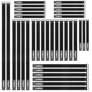 35 Pack Cable Straps,8"-12"-18"-24"-30" Reusable Cable Ties, Hook and Loop with Metal Buckle, Fastening Securing for Cord Organizer Wire Management 35 Pack Cable Straps,8"-12"-18"-24"-30" Reusable Cable Ties, Hook and Loop with Metal Buckle, Fastening Securing for Cord Organizer Wire Management