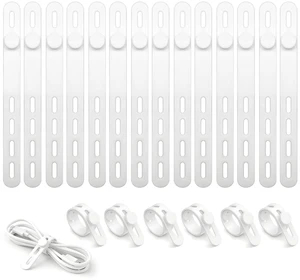 20 PCS Silicone Cable Ties, Reusable Cord Organizer Wraps with Locking Buckle, Soft Elastic Wire Ties for Charger Cord Management, Durable for Home Office Desk Accessories (White) 20 PCS Silicone Cable Ties, Reusable Cord Organizer Wraps with Locking Buckle, Soft Elastic Wire Ties for Charger Cord Management, Durable for Home Office Desk Accessories (White)