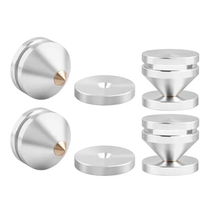 HiFi Audio Isolation Feet 4-Pack Silver 23x20mm Aluminum Alloy & Gold-plated Copper, Turntable Isolation Pads with Adhesives for Speakers, Subwoofers, Amplifier, Audio HiFi Audio Isolation Feet 4-Pack Silver 23x20mm Aluminum Alloy & Gold-plated Copper, Turntable Isolation Pads with Adhesives for Speakers, Subwoofers, Amplifier, Audio