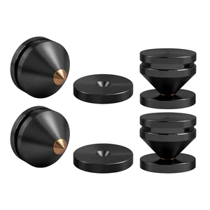 HiFi Audio Isolation Feet 4-Pack Black 23x20mm Aluminum Alloy & Gold-plated Copper, Turntable Isolation Pads with Adhesives for Speakers, Subwoofers, Amplifier, Audio HiFi Audio Isolation Feet 4-Pack Black 23x20mm Aluminum Alloy & Gold-plated Copper, Turntable Isolation Pads with Adhesives for Speakers, Subwoofers, Amplifier, Audio