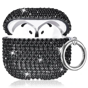 Bling Case Compatible with AirPods 4th Generation (2024), Sparkling Diamond Case for AirPods 4 Case Bling Rhinestones for Women, Shockproof Protective Cute Cover with Keychain (Black) Bling Case Compatible with AirPods 4th Generation (2024), Sparkling Diamond Case for AirPods 4 Case Bling Rhinestones for Women, Shockproof Protective Cute Cover with Keychain (Black)