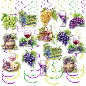 30PCS Wine and Grapes Hanging Swirl Decorations Rustic Red Wine Tasting Party Decorations Purple Grapes Ceiling Streamers Wines Theme Decor for Birthday Bridal Shower Wedding Vineyard Decorations 30PCS Wine and Grapes Hanging Swirl Decorations Rustic Red Wine Tasting Party Decorations Purple Grapes Ceiling Streamers Wines Theme Decor for Birthday Bridal Shower Wedding Vineyard Decorations