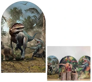 Dinosaur Arch Backdrop 3x6.5ft Dinosaur Park Theme Arched Covers Stretchy Background for Party Decoration Babyl Shower Childs Birthday Party Props NO-228 Dinosaur Arch Backdrop 3x6.5ft Dinosaur Park Theme Arched Covers Stretchy Background for Party Decoration Babyl Shower Childs Birthday Party Props NO-228