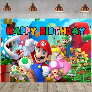 1Pack Mario Party Decoration Banner Photography Background for Kids Birthday Party Mario Photo Booth Props (4.16X2.3 Ft) 1Pack Mario Party Decoration Banner Photography Background for Kids Birthday Party Mario Photo Booth Props (4.16X2.3 Ft)