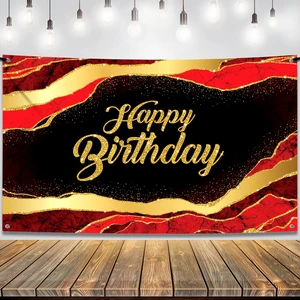 Black and Red Happy Birthday Banner 72x44 Inch Birthday Decorations for Men, Women, Indoor, Outdoor, Red and Black Happy Birthday Decorations Black and Red Happy Birthday Banner 72x44 Inch Birthday Decorations for Men, Women, Indoor, Outdoor, Red and Black Happy Birthday Decorations