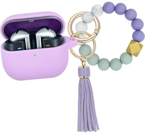 Compatible with Samsung Galaxy Buds 3 Case, Silicone Protective Cover for Galaxy Buds 3 Pro With Bracelet Keychain (Light Purple) Compatible with Samsung Galaxy Buds 3 Case, Silicone Protective Cover for Galaxy Buds 3 Pro With Bracelet Keychain (Light Purple)