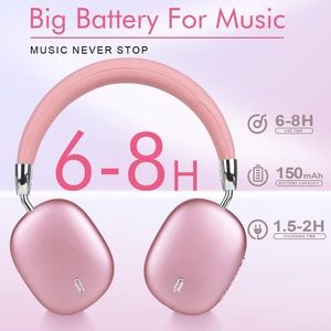 B36 Wireless Bluetooth 5.3 Over-Ear Headphones, 8H Playtime ANC Noise Cancelling Headphones, Foldable, Ergonomic, HD Microphone, for Mobile/PC/Game Console (Pink) B36 Wireless Bluetooth 5.3 Over-Ear Headphones, 8H Playtime ANC Noise Cancelling Headphones, Foldable, Ergonomic, HD Microphone, for Mobile/PC/Game Console (Pink)