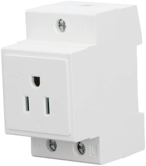 DIN Rail Socket, Din Rail Mount 110250V 15A Grounded AC Receptacle Surge Protector Plug Adapter Power Strip Modular Socket (White) DIN Rail Socket, Din Rail Mount 110250V 15A Grounded AC Receptacle Surge Protector Plug Adapter Power Strip Modular Socket (White)