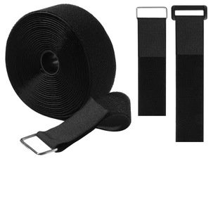 20ft x 2 Inch Hook And Loop Straps Black,Adjustable Reusable Fastening Cable Straps With 40 Metal And Plastic Buckles 20ft x 2 Inch Hook And Loop Straps Black,Adjustable Reusable Fastening Cable Straps With 40 Metal And Plastic Buckles