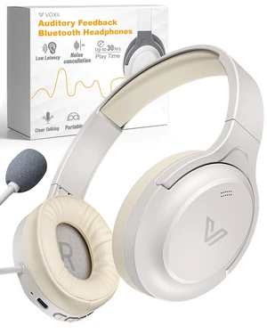 Auditory Feedback Wireless Headphones - Brain Training Bluetooth Headphones, Enhanced Speech, Language, Memory and Attention, for You and Your Children, Help with Autism ADHD (Creamy White) Auditory Feedback Wireless Headphones - Brain Training Bluetooth Headphones, Enhanced Speech, Language, Memory and Attention, for You and Your Children, Help with Autism ADHD (Creamy White)