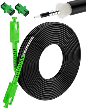 SC/APC Fiber Optic Internet Cable OS2 Outdoor Armored 45M/148FT LSZH, SC/APC to SC/APC Fiber Patch Cable, SC to SC Singlemode, 9/125µm Simplex SMF Jumper for FTTH/FTTP ONT with 2 Couplers SC/APC Fiber Optic Internet Cable OS2 Outdoor Armored 45M/148FT LSZH, SC/APC to SC/APC Fiber Patch Cable, SC to SC Singlemode, 9/125µm Simplex SMF Jumper for FTTH/FTTP ONT with 2 Couplers