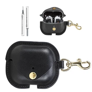 Case for Samsung Galaxy Buds 3 Pro/Buds 3 - Vintage Cowhide Cover with Keychain Shockproof Charging Leather Case Personalized Black Case for Samsung Galaxy Buds 3 Pro/Buds 3 - Vintage Cowhide Cover with Keychain Shockproof Charging Leather Case Personalized Black