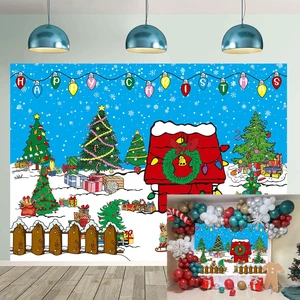 Comic Christmas Red House Backdrop 8x6FT Winter Snowy Night Xmas Tree Kennel Photography Background for Kids Winter Holiday Christmas Party Decorations Supplies Photo Props Comic Christmas Red House Backdrop 8x6FT Winter Snowy Night Xmas Tree Kennel Photography Background for Kids Winter Holiday Christmas Party Decorations Supplies Photo Props
