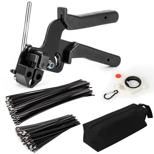 Metal Zip Ties Gun Set, 200Pcs Stainless Steel Cable Ties Heavy Duty Stainless Steel Cable Tie Gun Kit with 8 inch & 12 Inch Zip Ties for Chain Link Fence, Chicken Coop, Exhaust Pipes Metal Zip Ties Gun Set, 200Pcs Stainless Steel Cable Ties Heavy Duty Stainless Steel Cable Tie Gun Kit with 8 inch & 12 Inch Zip Ties for Chain Link Fence, Chicken Coop, Exhaust Pipes